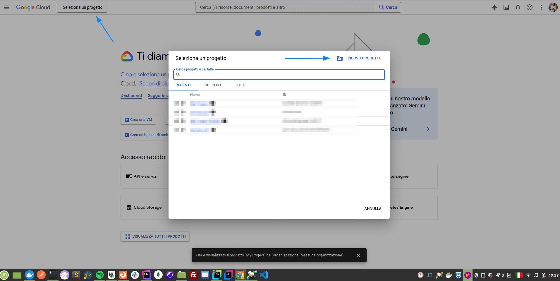 Nuovo Progetto Google Cloud